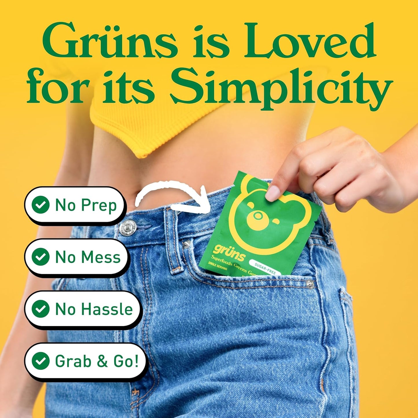 Gruns Adults Super Greens Multivitamin Gummies
