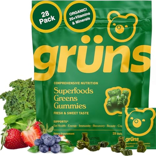 Gruns Adults Super Greens Multivitamin Gummies